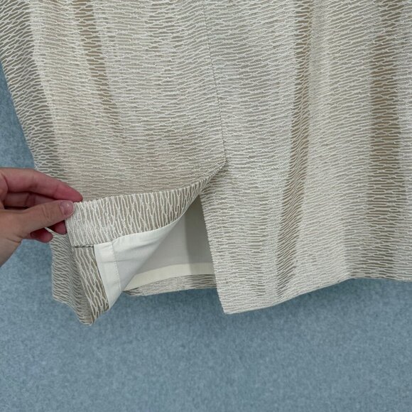 Jones New York Pencil Skirt Size 8 Gold Cream Textured Office Business NEW - Picture 3 of 12